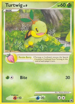 Turtwig — Majestic Dawn #78, 2008. Illustrated by Naoyo Kimura.