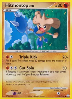 Hitmontop — Legends Awakened #101, 2008. Illustrated by Masakazu Fukuda.