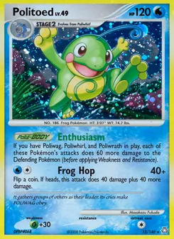 Politoed — Legends Awakened #12, 2008. Illustrated by Masakazu Fukuda.