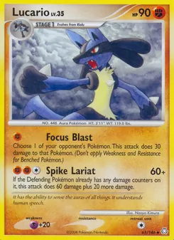 Lucario — Legends Awakened #61, 2008. Illustrated by Naoyo Kimura.