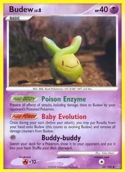 Budew — Stormfront #33, 2008. Illustrated by Yuka Morii.
