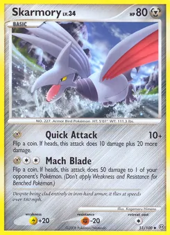 Skarmory — Stormfront #51, 2008. Illustrated by Kagemaru Himeno.
