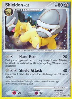 Shieldon — DP Black Star Promos #DP08, 2007. Illustrated by Kouki Saitou.