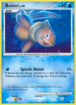 Buizel — DP Black Star Promos #DP13, 2007. Illustrated by Mitsuhiro Arita.
