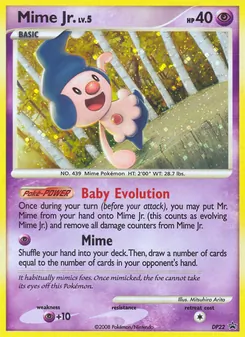 Mime Jr. — DP Black Star Promos #DP22, 2007. Illustrated by Mitsuhiro Arita.