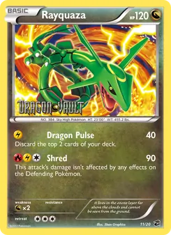 Rayquaza — Dragon Vault #11, 2012. Illustrated by 5ban Graphics.