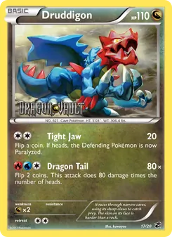 Druddigon — Dragon Vault #17, 2012. Illustrated by kawayoo.