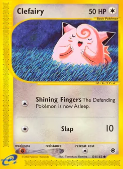 Clefairy — Expedition Base Set #101, 2002. Illustrated by Tomokazu Komiya.