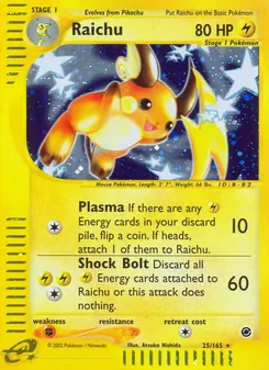 Raichu — Expedition Base Set #25, 2002. Illustrated by Atsuko Nishida.