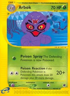 Arbok — Expedition Base Set #35, 2002. Illustrated by Kyoko Umemoto.