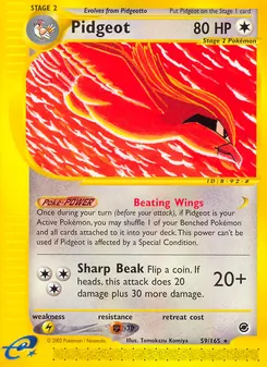 Pidgeot — Expedition Base Set #59, 2002. Illustrated by Tomokazu Komiya.