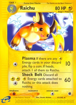 Raichu — Expedition Base Set #61, 2002. Illustrated by Atsuko Nishida.