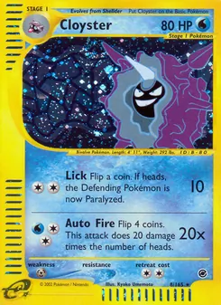 Cloyster — Expedition Base Set #8, 2002. Illustrated by Kyoko Umemoto.