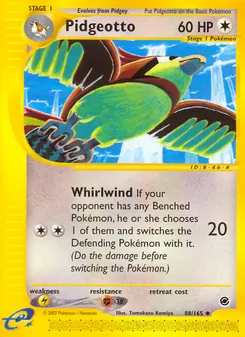 Pidgeotto — Expedition Base Set #88, 2002. Illustrated by Tomokazu Komiya.