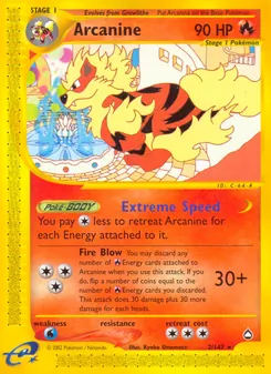 Arcanine — Aquapolis #2, 2003. Illustrated by Kyoko Umemoto.