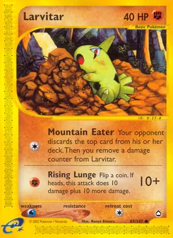 Larvitar — Aquapolis #89, 2003. Illustrated by Naoyo Kimura.