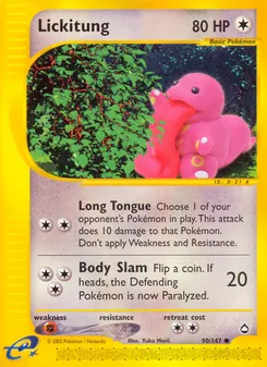 Lickitung — Aquapolis #90, 2003. Illustrated by Yuka Morii.