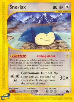 Snorlax — Skyridge #100, 2003. Illustrated by Naoyo Kimura.