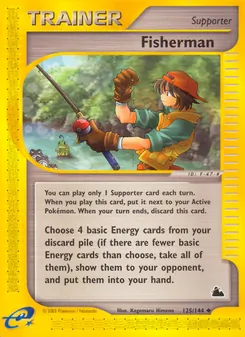 Fisherman — Skyridge #125, 2003. Illustrated by Kagemaru Himeno.