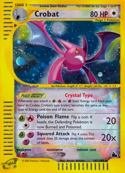 Crobat — Skyridge #147, 2003. Illustrated by Atsuko Nishida.