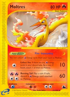 Moltres — Skyridge #21, 2003. Illustrated by Kouki Saitou.