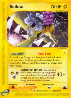 Raikou — Skyridge #28, 2003. Illustrated by Mitsuhiro Arita.