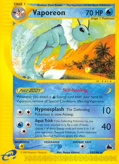 Vaporeon — Skyridge #33, 2003. Illustrated by Naoyo Kimura.