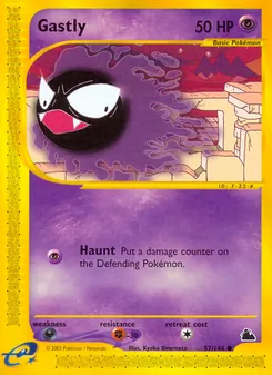 Gastly — Skyridge #57, 2003. Illustrated by Kyoko Umemoto.