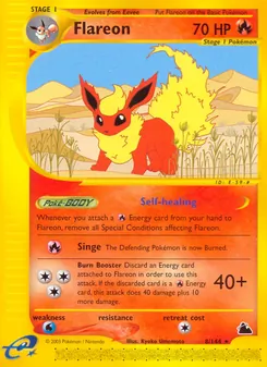 Flareon — Skyridge #8, 2003. Illustrated by Kyoko Umemoto.