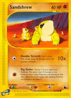 Sandshrew — Skyridge #92, 2003. Illustrated by Naoyo Kimura.