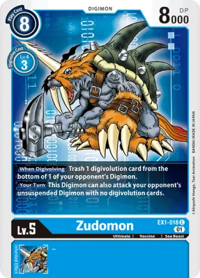 Zudomon, Digimon card EX1-018