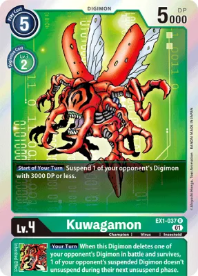 Kuwagamon, Digimon card EX1-037