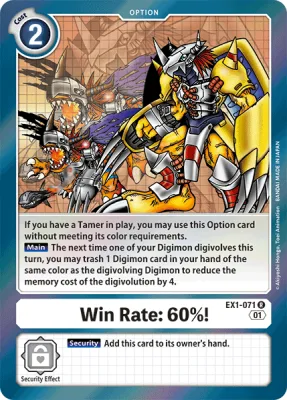 Win Rate: 60%!, Digimon card EX1-071