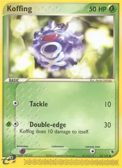 Koffing — Ruby & Sapphire #54, 2003. Illustrated by Atsuko Nishida.