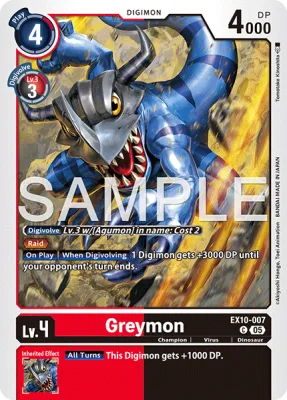 Greymon, Digimon card EX10-007