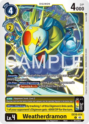 Weatherdramon, Digimon card EX10-014