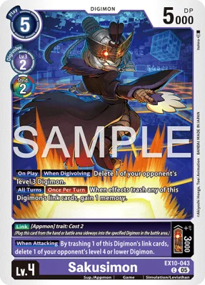 Sakusimon, Digimon card EX10-043