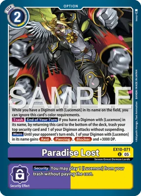 Paradise Lost, Digimon card EX10-071