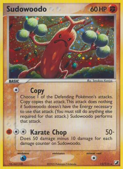 Sudowoodo — Unseen Forces #15, 2005. Illustrated by Tomokazu Komiya.