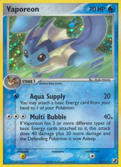 Vaporeon — Unseen Forces #19, 2005. Illustrated by Atsuko Nishida.