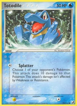 Totodile — Unseen Forces #78, 2005. Illustrated by Masakazu Fukuda.