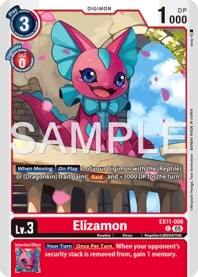 Elizamon, Digimon card EX11-008