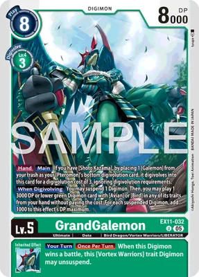GrandGalemon, Digimon card EX11-032