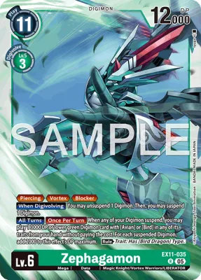 Zephagamon, Digimon card EX11-035