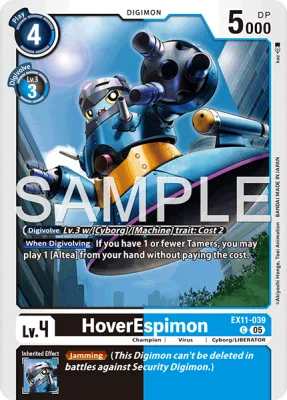 HoverEspimon, Digimon card EX11-039