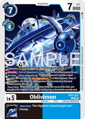 Oblivimon, Digimon card EX11-041