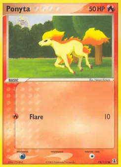 Ponyta — Delta Species #78, 2005. Illustrated by Naoyo Kimura.
