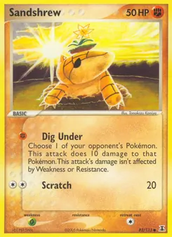 Sandshrew — Delta Species #82, 2005. Illustrated by Tomokazu Komiya.