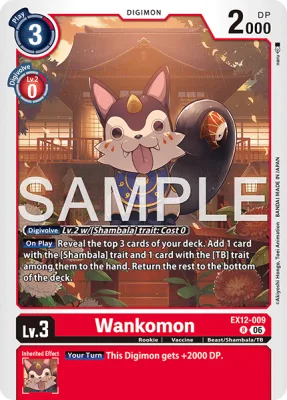 Wankomon, Digimon card EX12-009