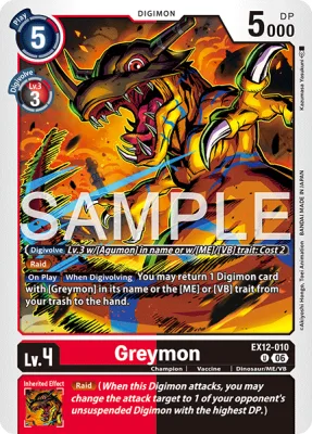 Greymon, Digimon card EX12-010